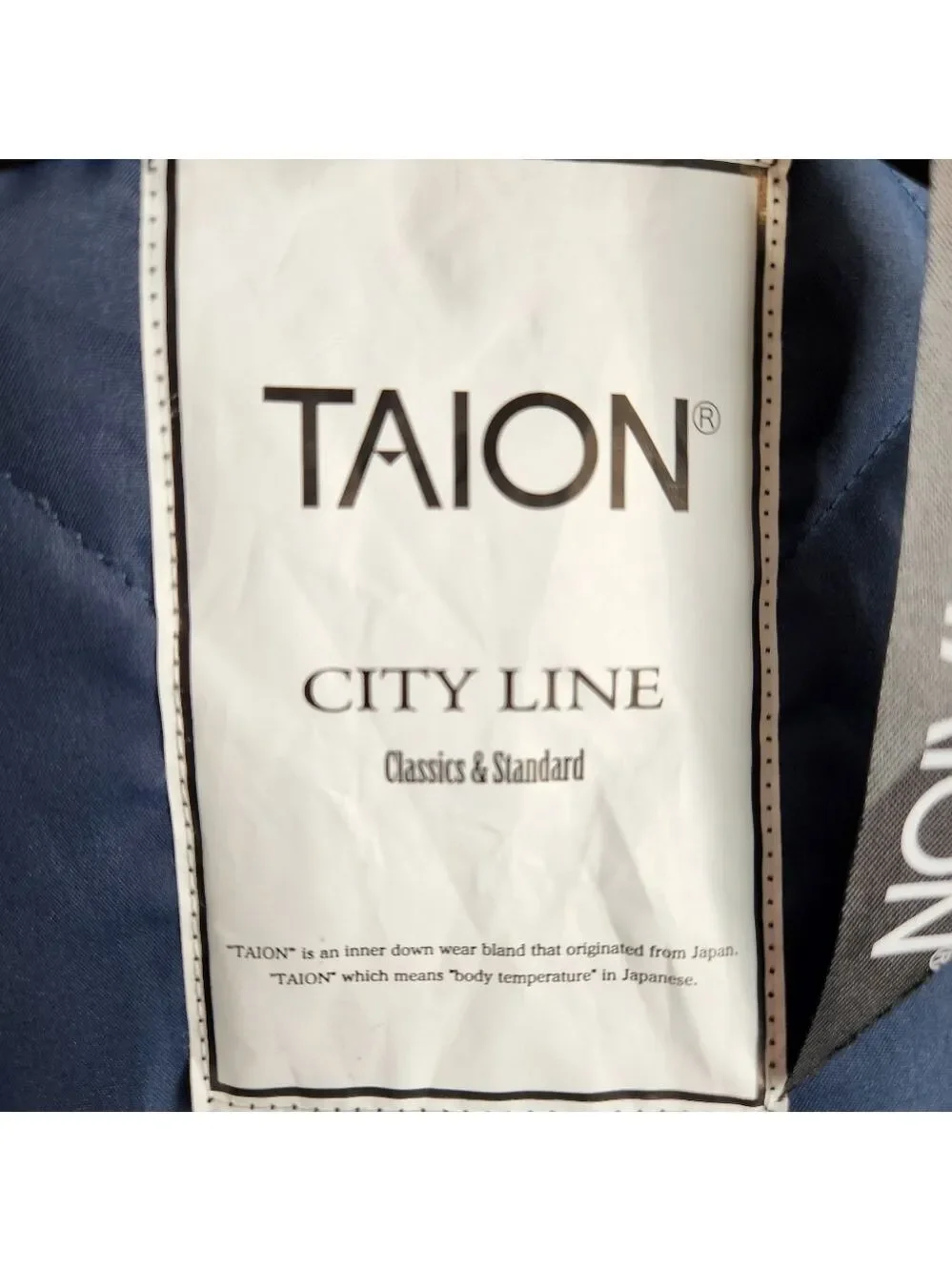 TAION City Chore Coat Black Quilted Piping Collar Long Down Coat Size S BNWT - Picture 12 of 16